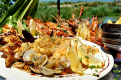 Cafe Del Rio restaurant in Tete Mozambique. A restaurant overlooking the Zambezi River