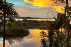 Cafe Del Rio restaurant in Tete Mozambique sunset