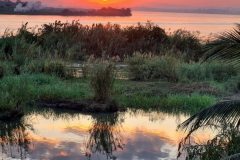 Cafe Del Rio restaurant in Tete Mozambique sunset