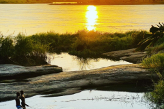 Cafe Del Rio restaurant in Tete Mozambique sunset