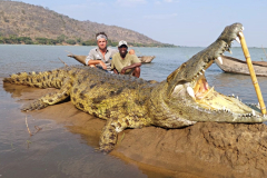Crocodile hunting in Mozambique.