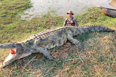 Crocodile hunting in Mozambique.