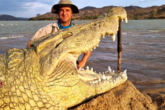Crocodile hunting in Mozambique.