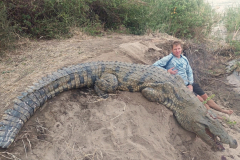 Crocodile hunting in Mozambique.