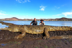 Crocodile hunting in Mozambique.