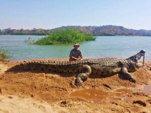 Crocodile hunting in Mozambique Boroma fishing camp